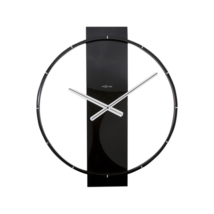 Image de Horloge murale NeXtime 50.8x58.2x4.3, bois/Steel, noir