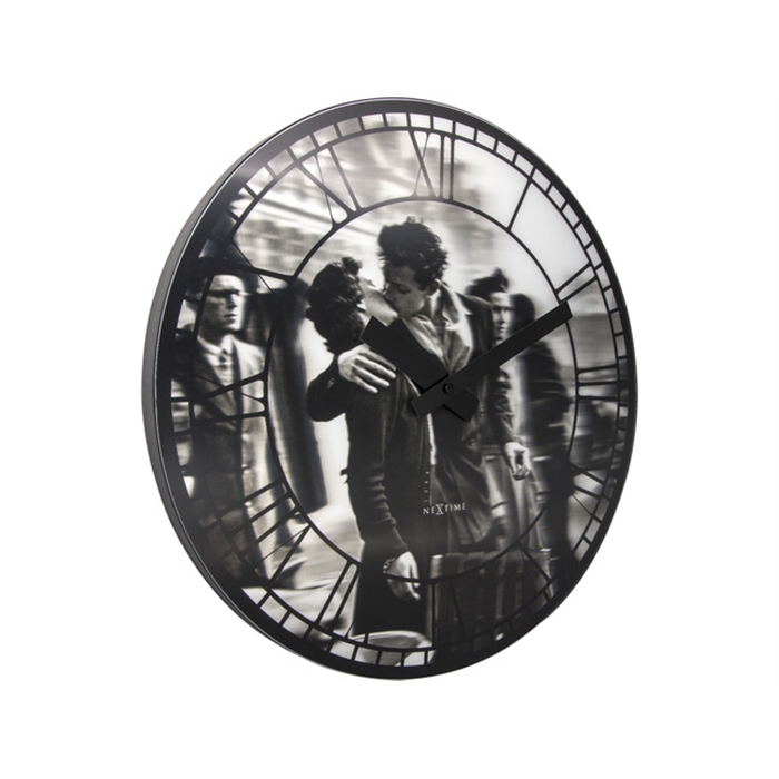 Image de Horloge murale NeXtime dia. 39.5, plastique, noir