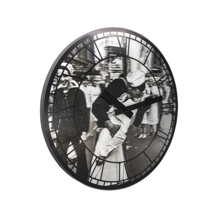 Image de Horloge murale NeXtime dia. 39.5, plastique, noir