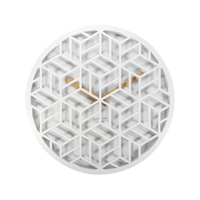 Image de Horloge murale NeXtime dia. 36, bois, blanc