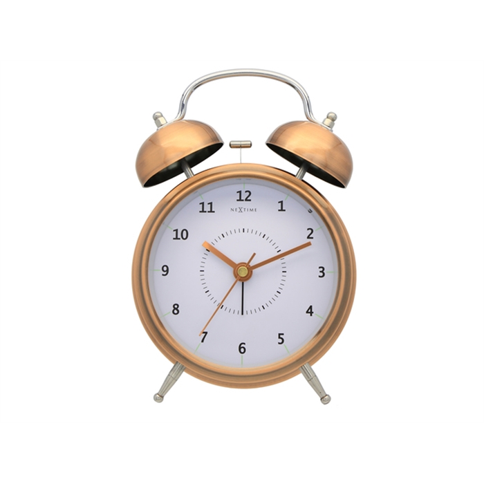 Image de Horloge de table NeXtime dia. 15 cm, metal, cuivre, 'Wake   Up'