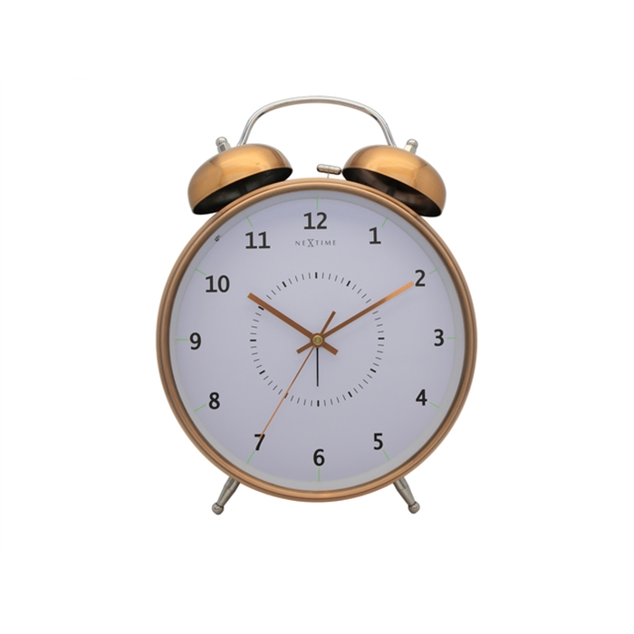 Image de Horloge de table NeXtime dia. 23 cm, metal, cuivre, 'Wake   Up'