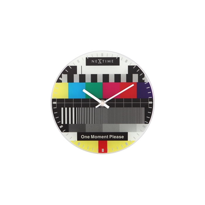 Image de Horloge murale NeXtime dia. 20 cm, verre, multi-couleurs,   'Little Testpage'