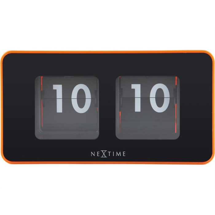 Image de horloge de table NeXtime 9.2x17.5x9.6cm, orange, plastique