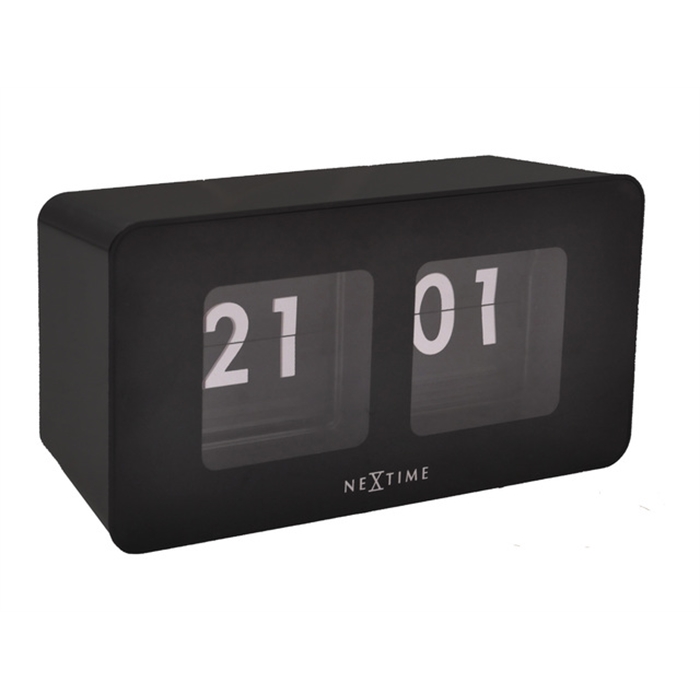 Image de horloge de table NeXtime 9.2x17.5x9.6cm, noir, plastique