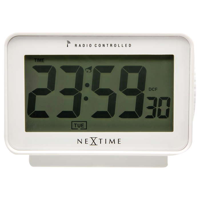 Image de Réveil NeXtime 12.3 x 8.8 cm, plastique, blanc mat- 'Easy   Alarm Radio Controlled'