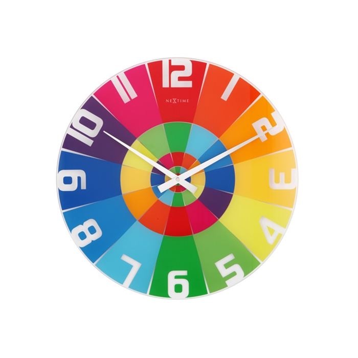 Image de Horloge murale NeXtime dia. 43 cm, verre, colour, 'Rainbow'