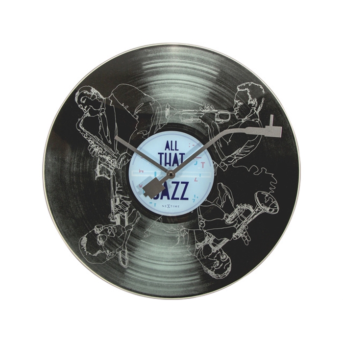 Image de Horloge murale NeXtime dia. 43 cm, verre, 'All that jazz'