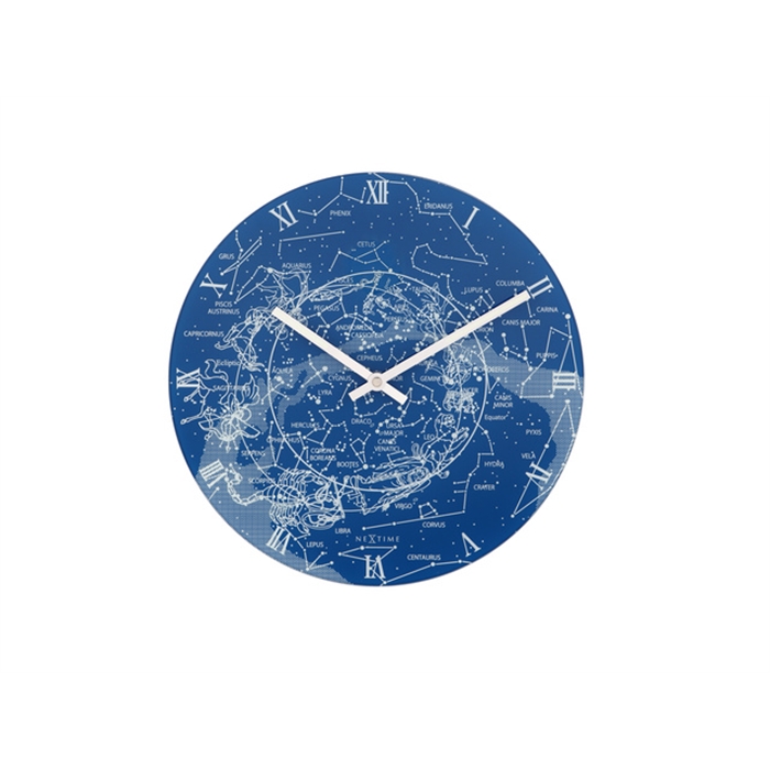 Image de horloge murale NeXtime dia. 30cm verre, lumineux, 'Milky    Way'