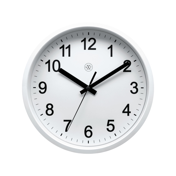 Image de Horloge murale TIQ dia. 25,cm plast. blanc, cadran blanc    silencieuse