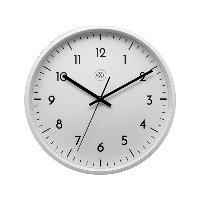 Image de Horloge murale TIQ dia. 30cm plast. blanc, cadran blanc     silencieuse