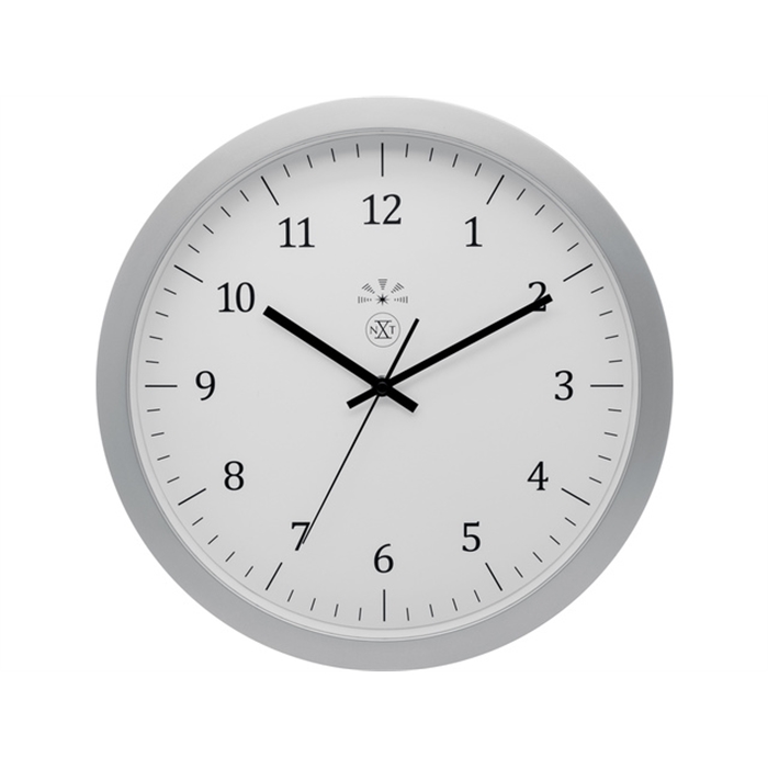 Image de Horloge murale NXT RC dia. 35,5cm plast, argent, cadran     blanc