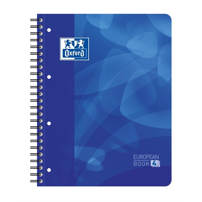 Image de OXFORD School projectbook A4+ ligné 4 trous 120 fls 90g couverture plastique souple bleu