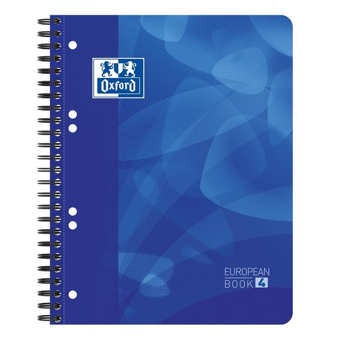 Image de OXFORD School projectbook A5+ ligné 6 trous 120 fls 90g couverture plastique souple bleu