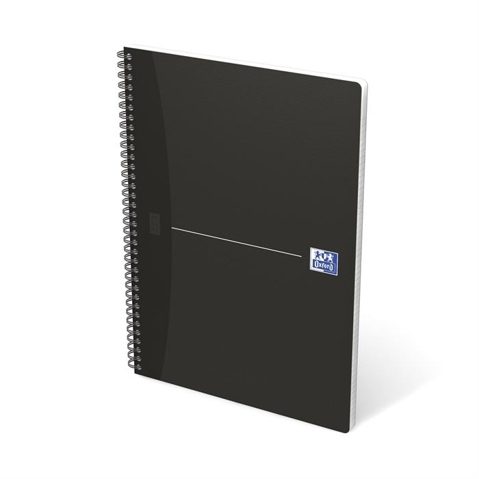 Image de OXFORD Smart Black cahier spiralé A4 ligné 90 fls 90g couverture en carton souple noir