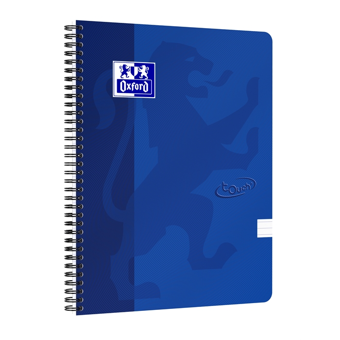 Image de OXFORD Touch cahier spiralé A4 ligné 70 fls 90g couverture carton souple bleu