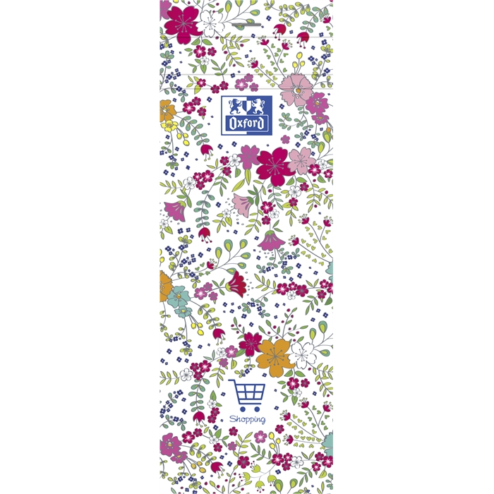 Afbeelding van OXFORD Floral shopping list 74x210 mm gelijnd 80 vel 90g soepele kartonnen kaft 3 designs assorti