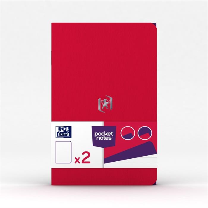 Afbeelding van OXFORD Pocket Notes 90x140 mm gelijnd 24 vel 90g bright roze/violet pak 2 stuks