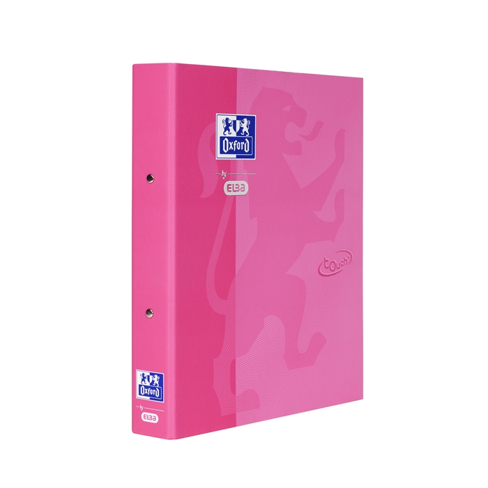 Image de OXFORD Touch classeur A4 40 mm 2 anneaux O 30mm carton rose