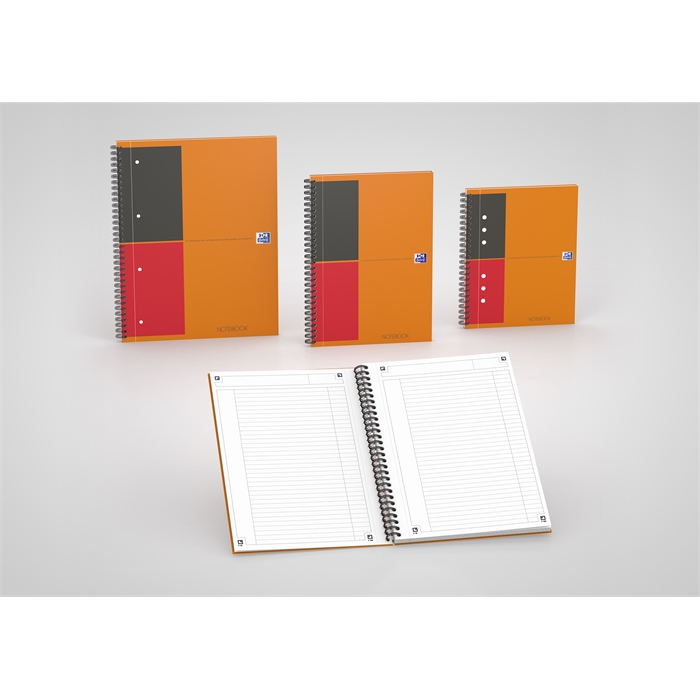 Image de OXFORD International cahier spiralé B5 ligné 80 fls 80g couverture en carton rigide orange