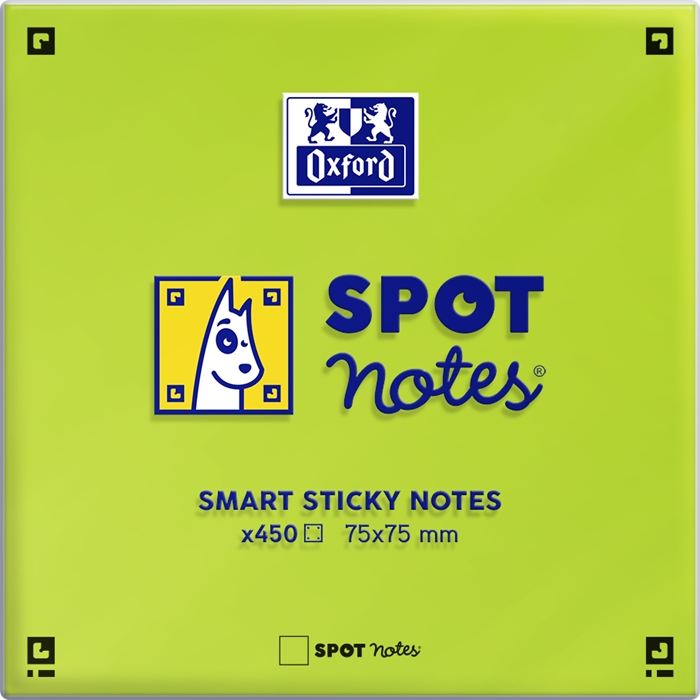 Picture of OXFORD Spot Notes 7,5x7,5cm Sticky Note Cube Plain 450 Sheets Assorted Colours SCRIBZEE® Compatible 