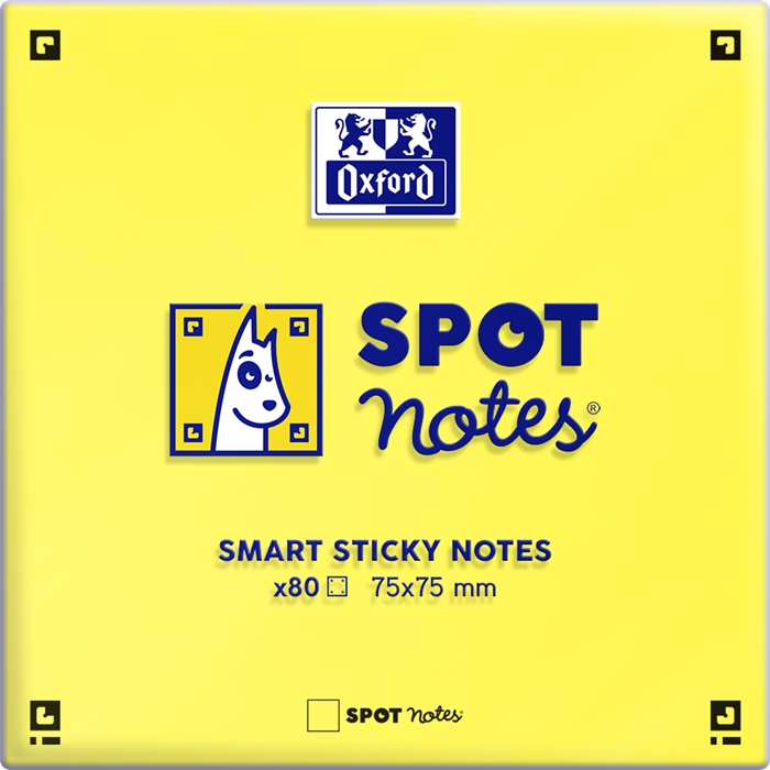 Picture of OXFORD Spot Notes 7,5x7,5cm Plain 80 sheets/pad Assorted Colours Pack of 6 Pads SCRIBZEE® Compatible