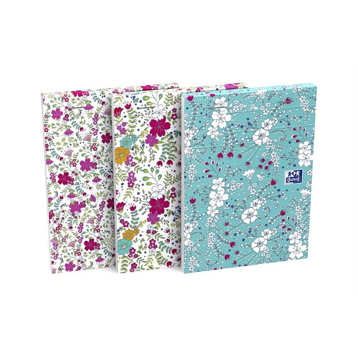 Afbeelding van OXFORD Floral notitieboek A6 gelijnd 80 vel 90g soepele kartonnen kaft 3 designs assorti