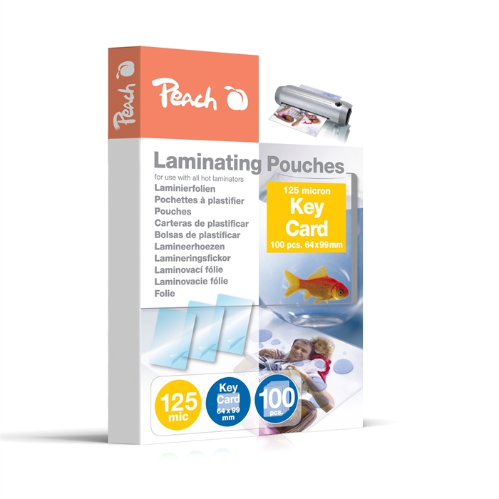 Image de Peach Laminating Foils key card (64x99mm), 125 mic, brillant, PP525-09, 100 pcs.