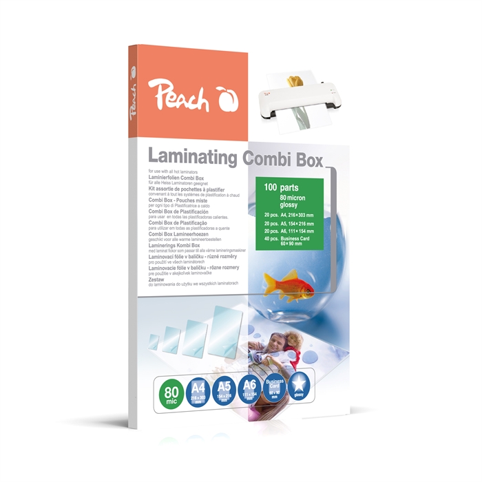 Image de Peach pelliculage Supplies Combi Box (100) 1 boîte combinée de plastification PPC500-03