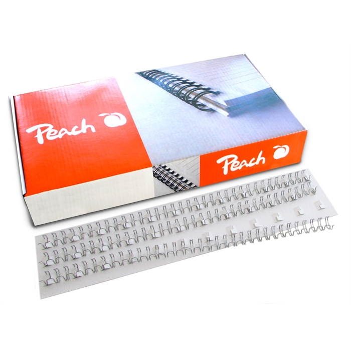 Image de Peach Reliure dos fil de 10mm, argent, 3:1, 34 anneaux A4, 100 pcs. PW095-01