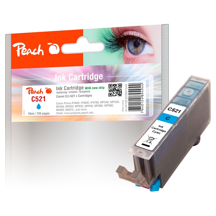 Picture of Canon CLI-521, cyan, PI100-82 1 ink cartridge 10ml  (UK=85)