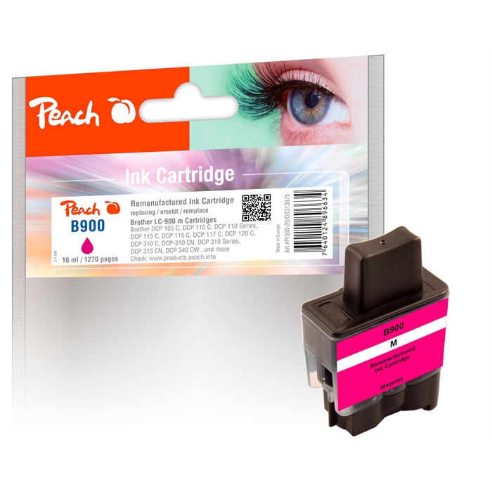 Picture of Brother LC-900, mag, REM, PI500-20 1 remanufactured  ink cartridge 16ml (UK=85)