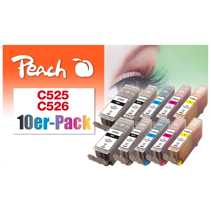 Picture of Canon PGI-525/CLI-526, Multi-10-Pack, PI100-309 2 x ink each bk,phbk,c,m,y; 2x19/8x10ml (UK=8)