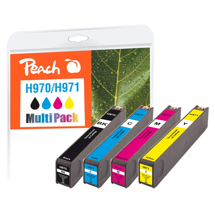 Image de Peach Cartouches d'encre Spar Pack compatibles avec HP No. 970, No. 971