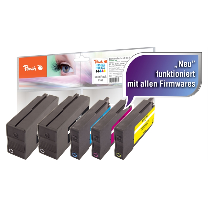 Image de Peach Cartouches d'encre Spar Pack Plus compatibles avec HP No. 950XL, No. 951XL