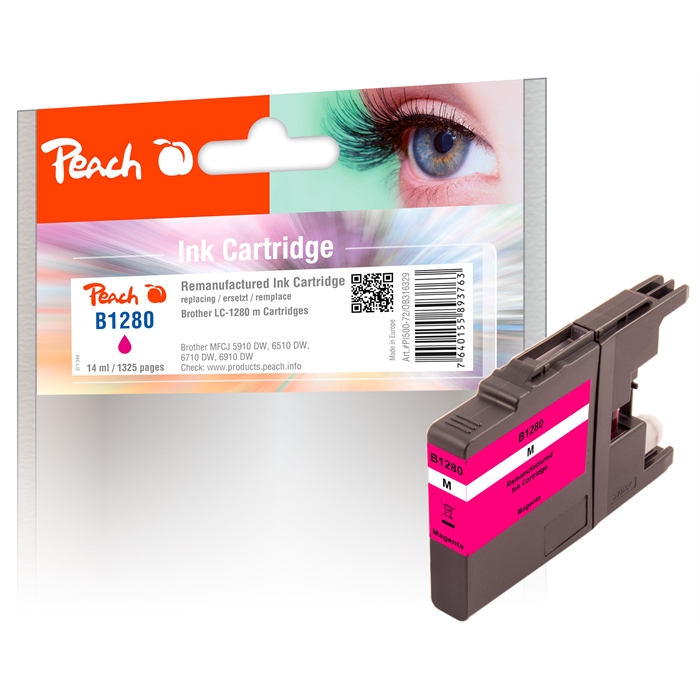 Image de Peach Cartouche d'encre magenta XL compatible avec Brother LC-1280 m