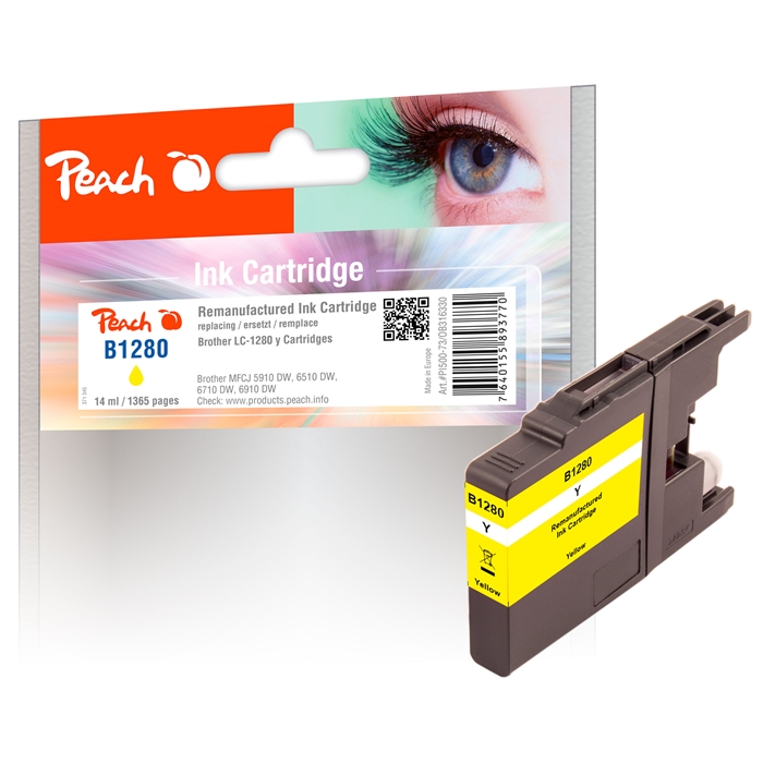 Image de Peach Cartouche d'encre jaune XL compatible avec Brother LC-1280 y