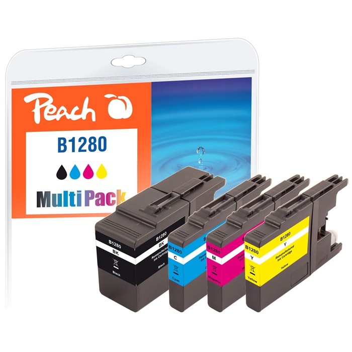 Image de Peach Cartouches d'encre Spar Pack, remplissage XL, compatible avec Brother LC-1280