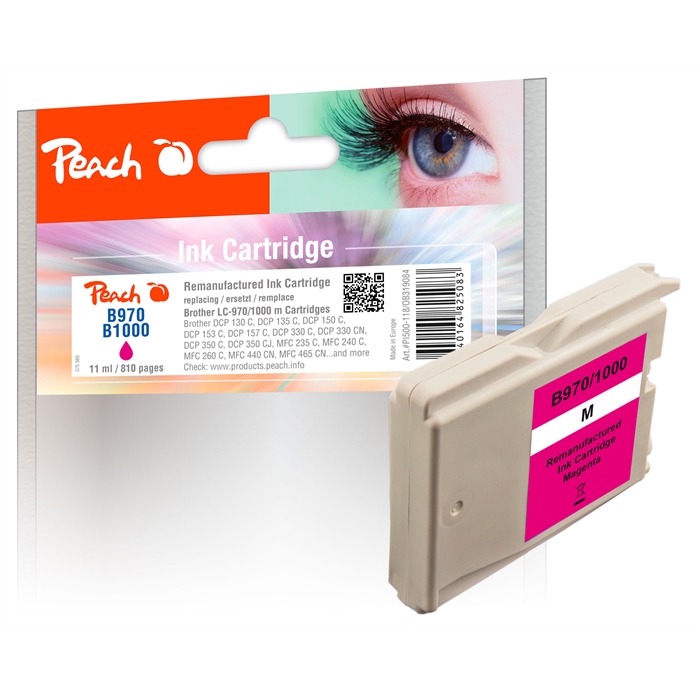 Image de Peach Cartouche d'encre magenta XL compatible avec Brother LC-1000, LC-970