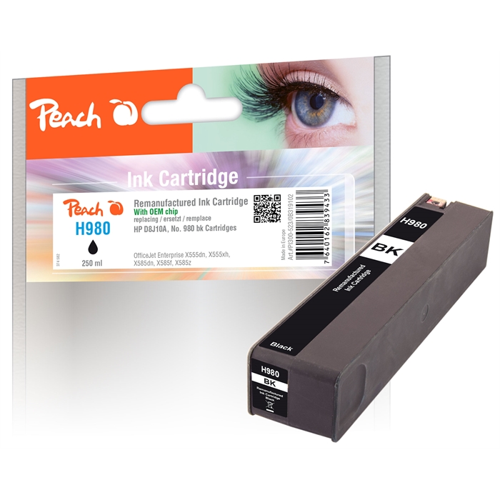 Image de Peach Cartouche d'encre noire compatible avec HP No. 980, D8J10A