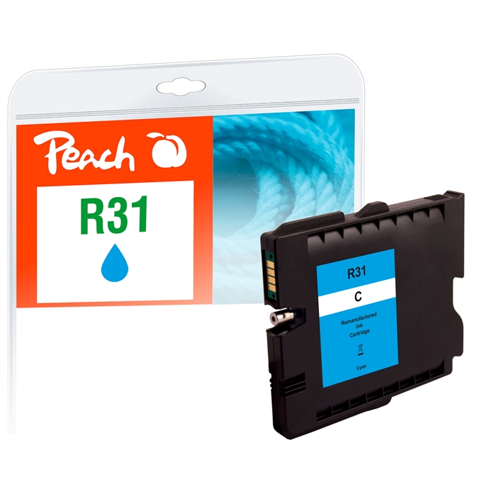 Image de Peach Cartouche d'encre cyan compatible avec Ricoh GC31C