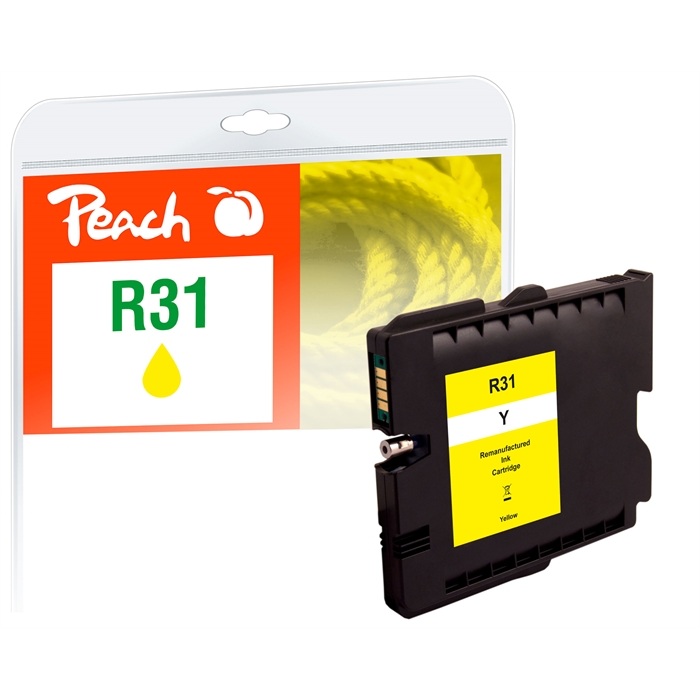 Image de Peach Cartouche d'encre jaune compatible avec Ricoh GC31Y