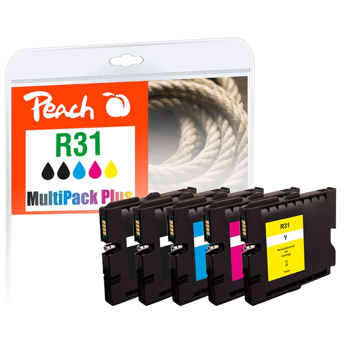 Image de Peach Cartouches d'encre Spar Pack Plus compatibles avec Ricoh GC31