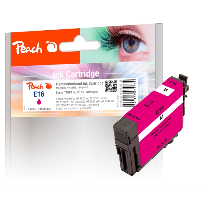 Image de Peach Cartouche d'encre magenta compatible avec Epson No. 16 m, T1623