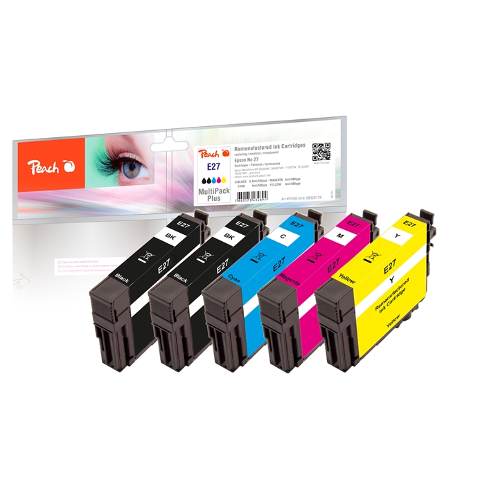 Image de Peach Cartouches d'encre Spar Pack Plus compatibles avec Epson No. 27