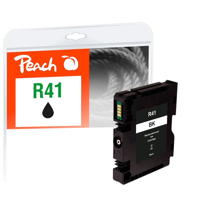 Image de Peach Cartouche d'encre noire compatible avec Ricoh GC41K