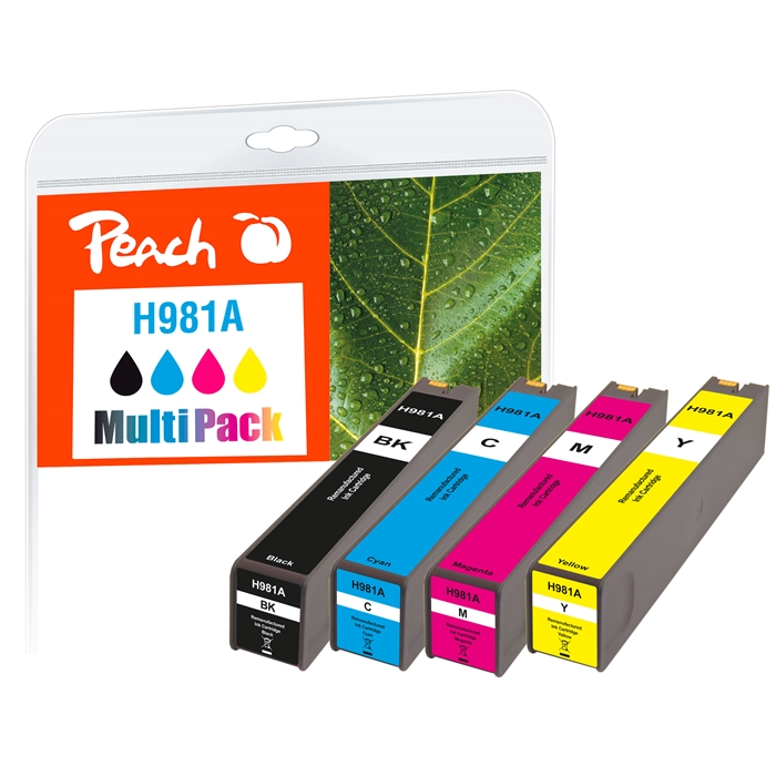 Image de Peach Cartouches d'encre Spar Pack compatibles avec HP No. 981A