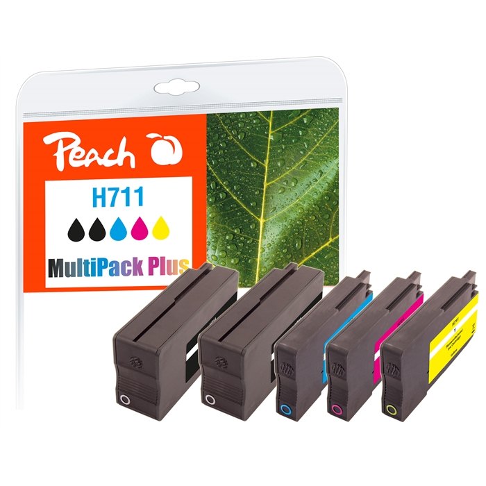 Image de Peach Cartouches d'encre Spar Pack Plus compatibles avec HP No. 711