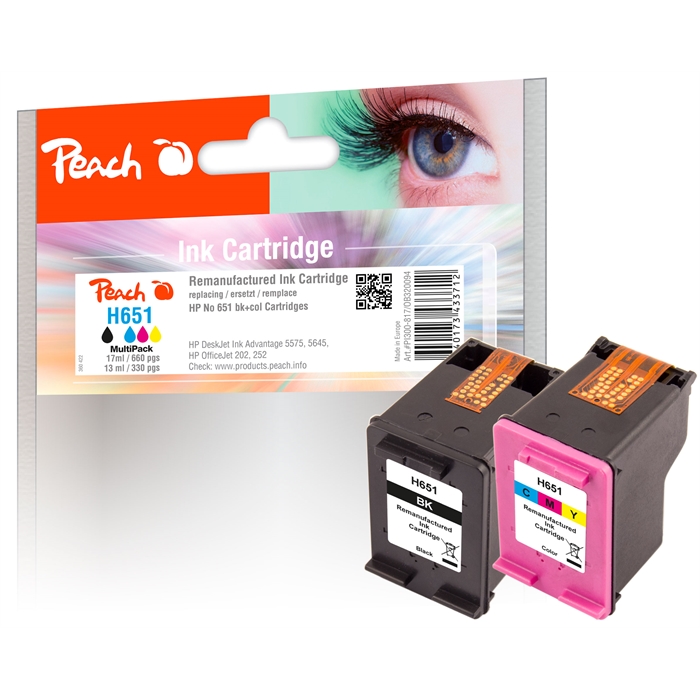 Image de Peach Têtes d'impression Spar Pack compatibles avec HP C2P10AE, C2P11AE