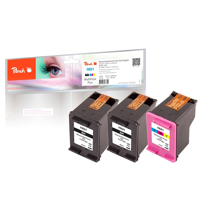 Image de Peach Têtes d'impression Spar Pack Plus compatibles avec HP C2P10AE*2, C2P11AE